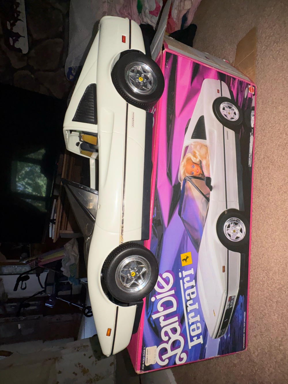Vintage 1986 Mattel Barbie White Ferrari 328 GTS With Original Box
